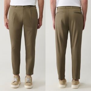 AVVA Men’s Relaxed Fit Cotton Blend Classic Waist Trousers Pants Light Khaki M